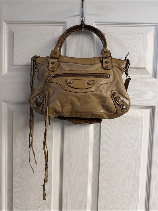 Balenciaga Handbags - Stylish Tan Leather Satchel Handbag - Classic Women’s Bag